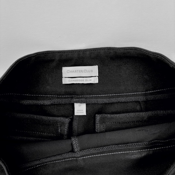 Charter Club Cambridge Slim Petite Black Slacks - Picture 4 of 4